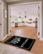 Kitchen Rugs Black tufted