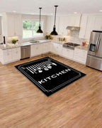 Kitchen Rugs Black tufted