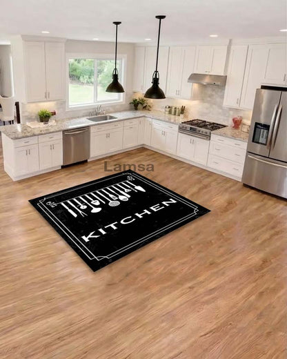 Kitchen Rugs Black tufted