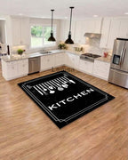 Kitchen Rugs Black tufted