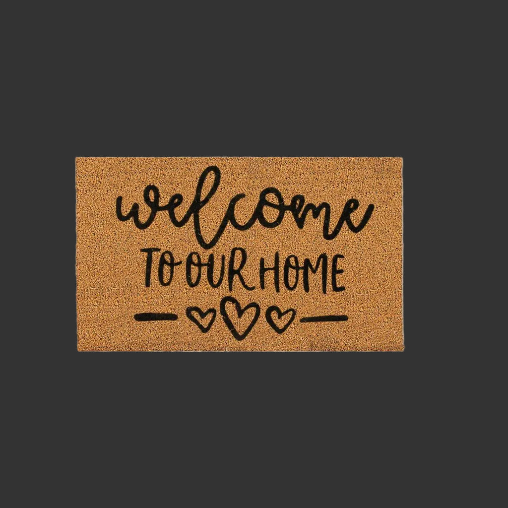 Doormat made of natural coconut fiber burlap