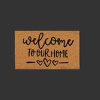 Doormat made of natural coconut fiber burlap