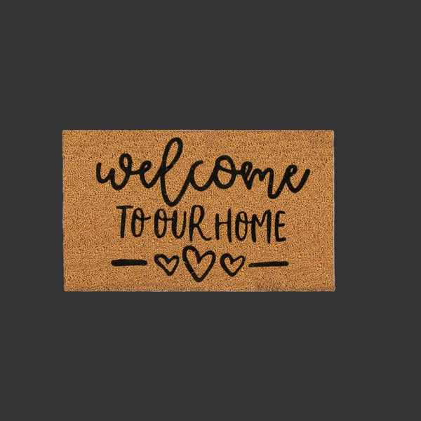 Doormat made of natural coconut fiber burlap