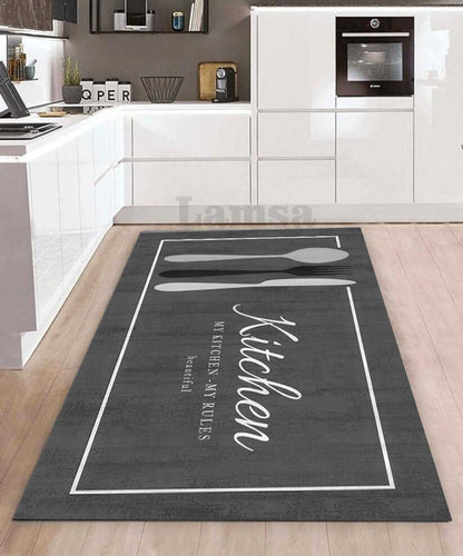 Eliora - Non-Slip Kitchen Printed Rug