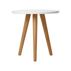 Safa Table – White with Natural Wood Legs⭐⭐⭐⭐⭐