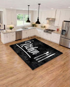 Kitchen Rugs Black tufted