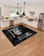 Kitchen Rugs Black tufted