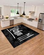 Kitchen Rugs Black tufted