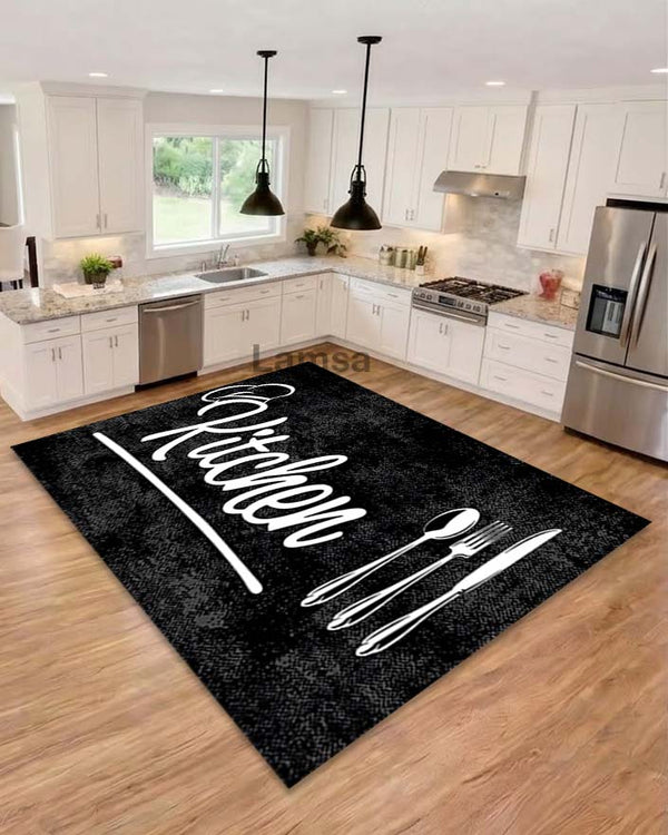 Kitchen Rugs Black tufted