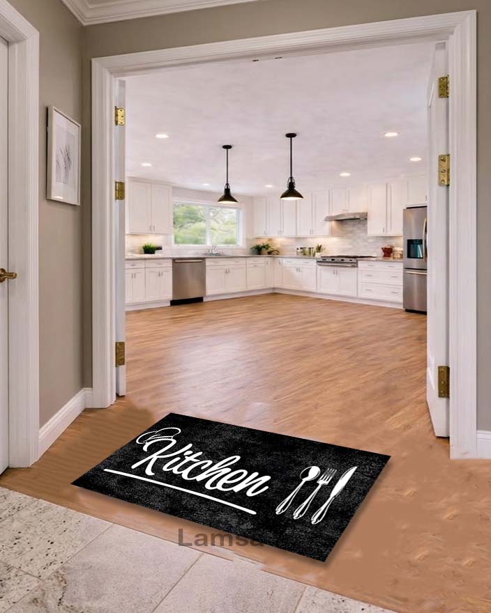 Kitchen Rugs Black tufted