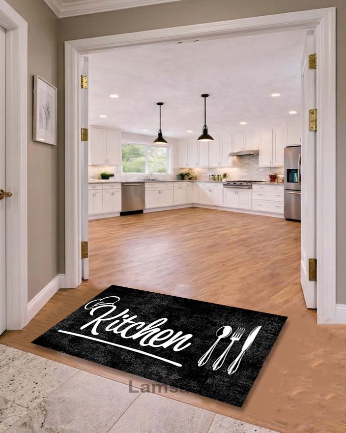 Kitchen Rugs Black tufted