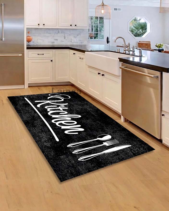 Kitchen Rugs Black tufted