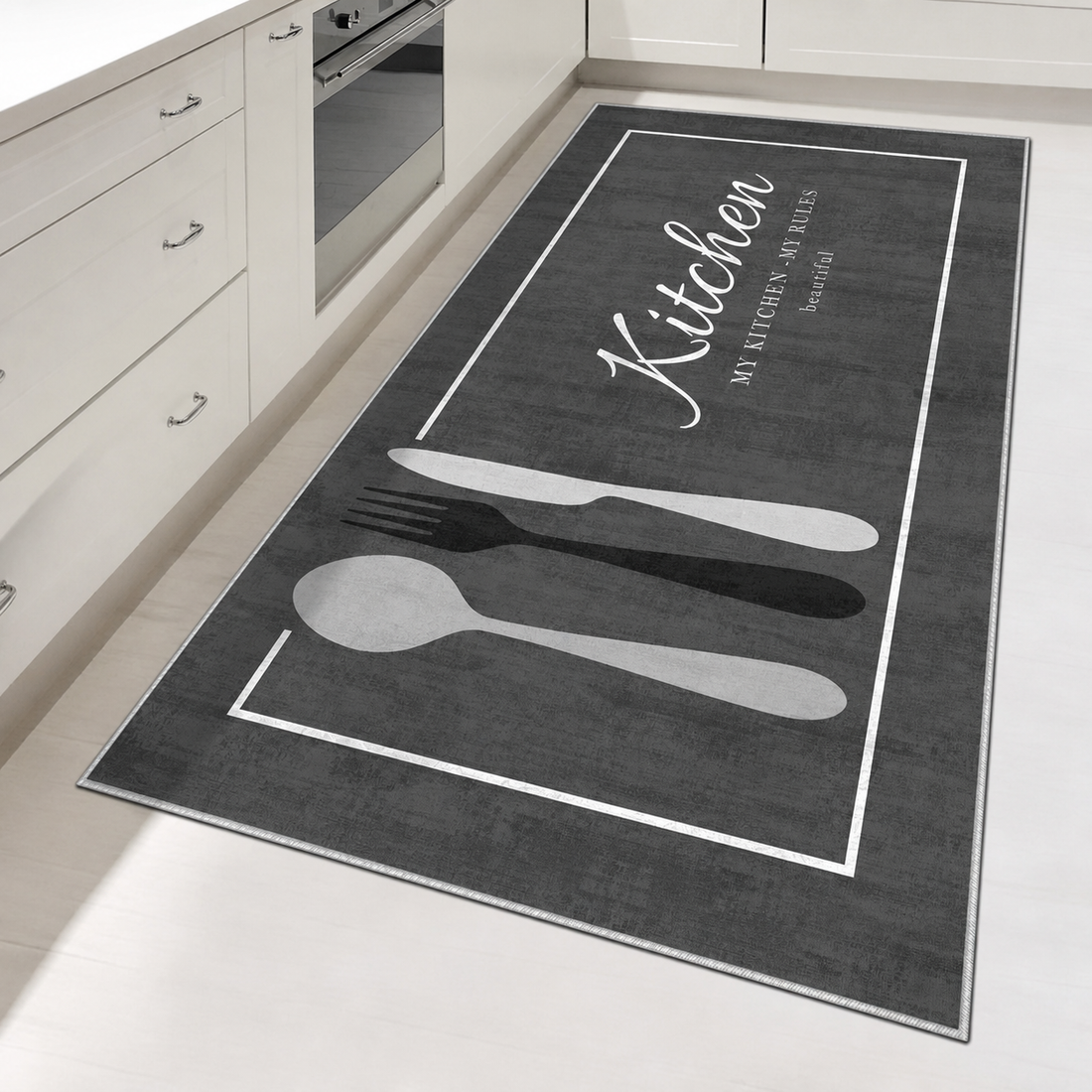Eliora - Non-Slip Kitchen Printed Rug